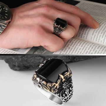 Shield Onyx Ring