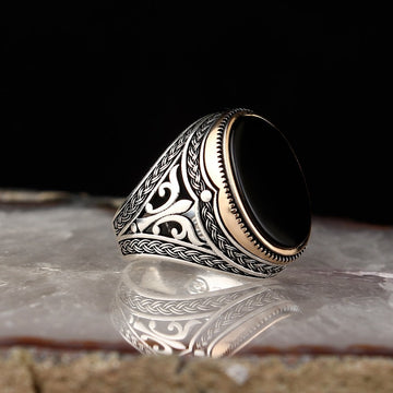 Sterling Silver Ring with Black Onyx