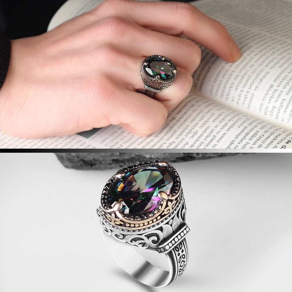 Mystic Topaz Stone Ring