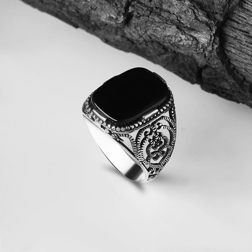 Stylish Black Gemstone Ring