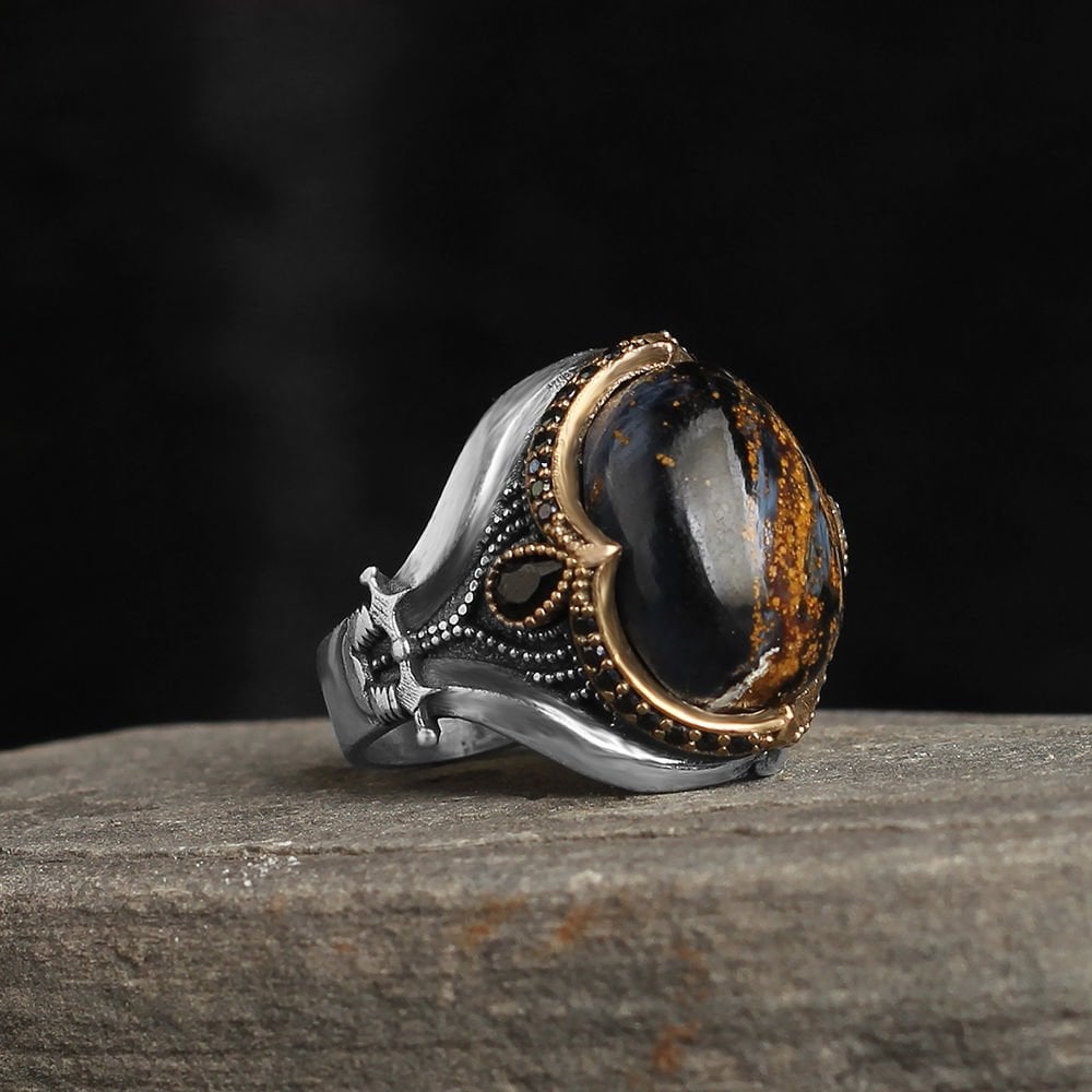 Double Sword Pietersite Ring