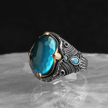 Unique Blue Stone Ring