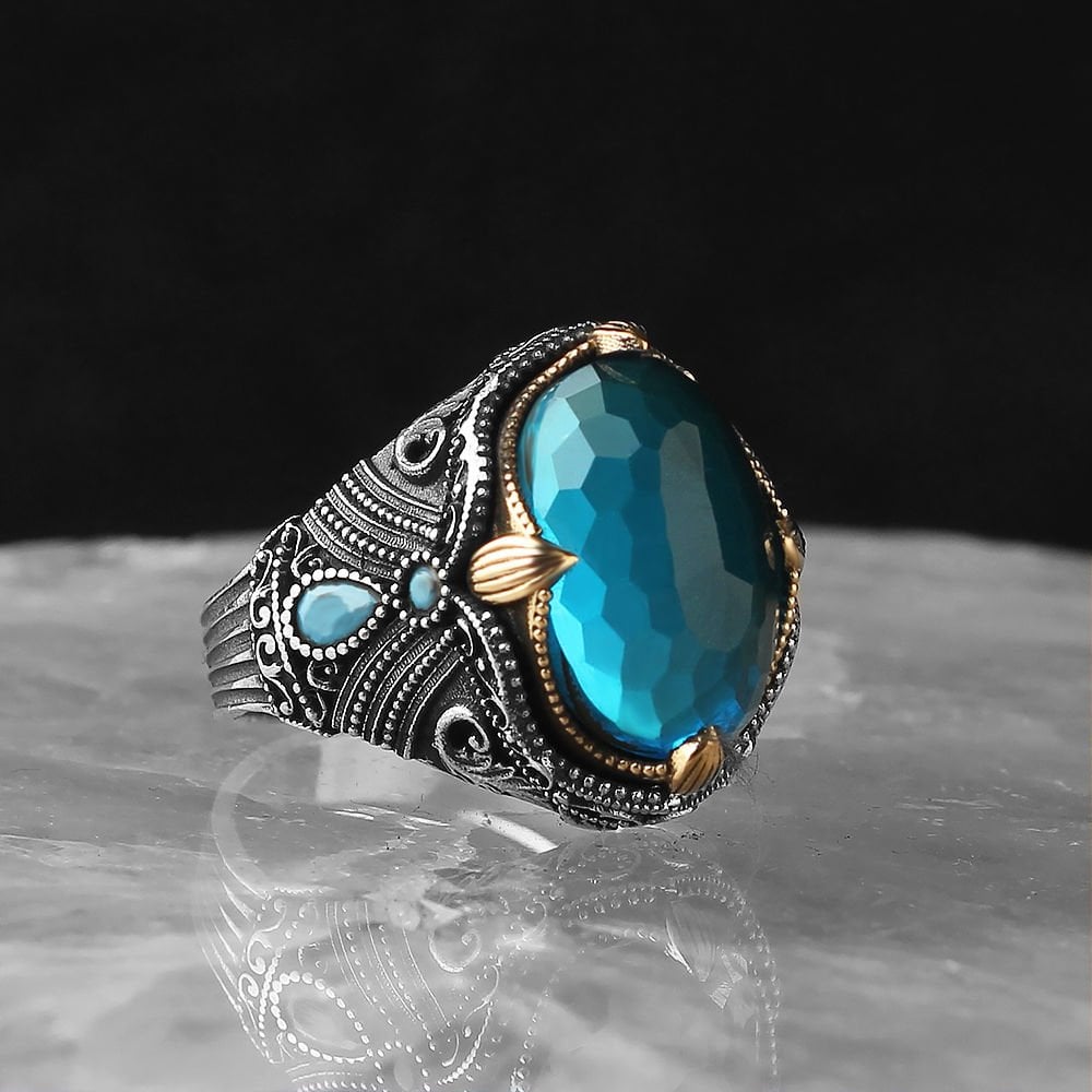 Unique Blue Stone Ring