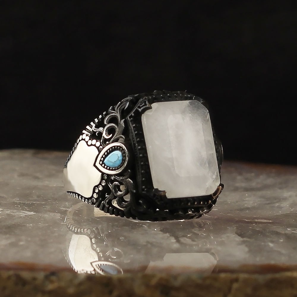 Unique White Tourmaline Ring