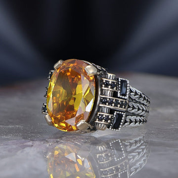 Fox Tail Chain Ring with Citrine