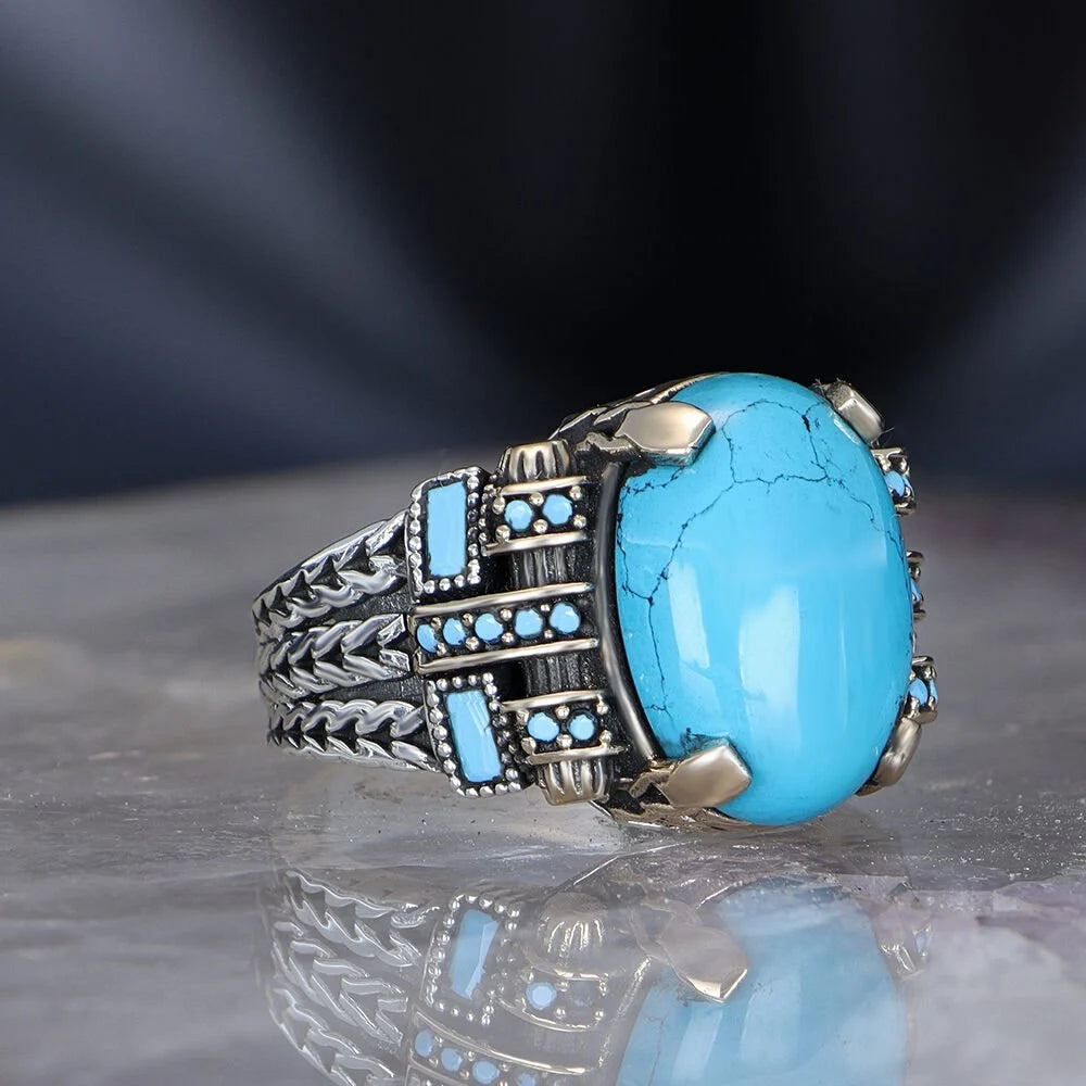 Chain Style Turquoise Ring