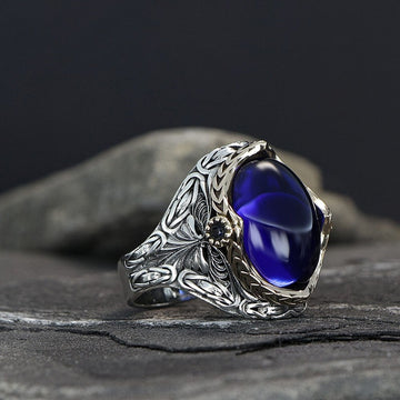 Deep Blue Stone Ring