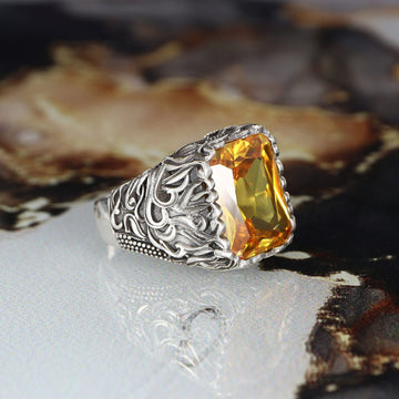 Ocean Waves Citrine Ring