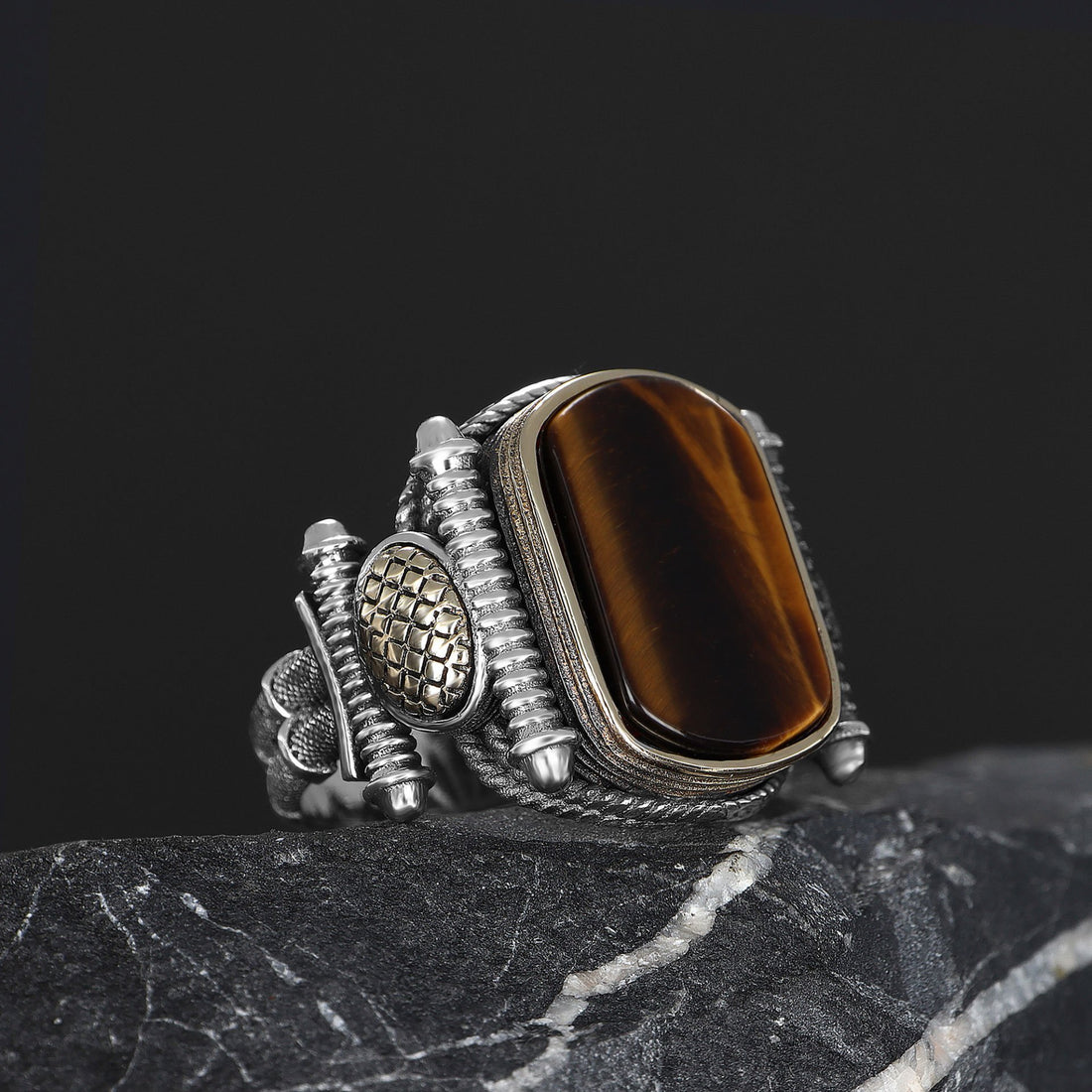 Real Tigers Eye Ring