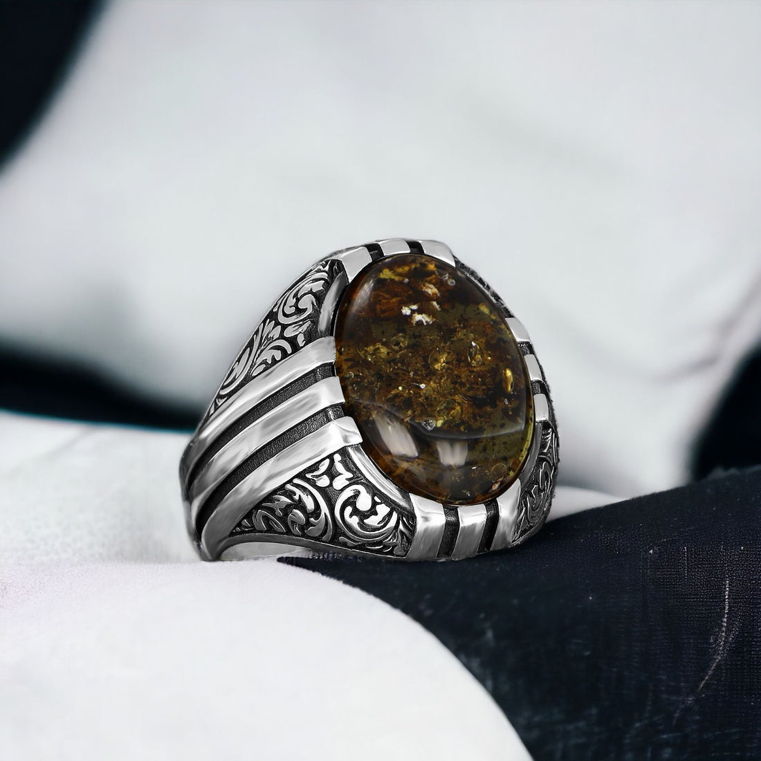 Real Baltic Amber Ring