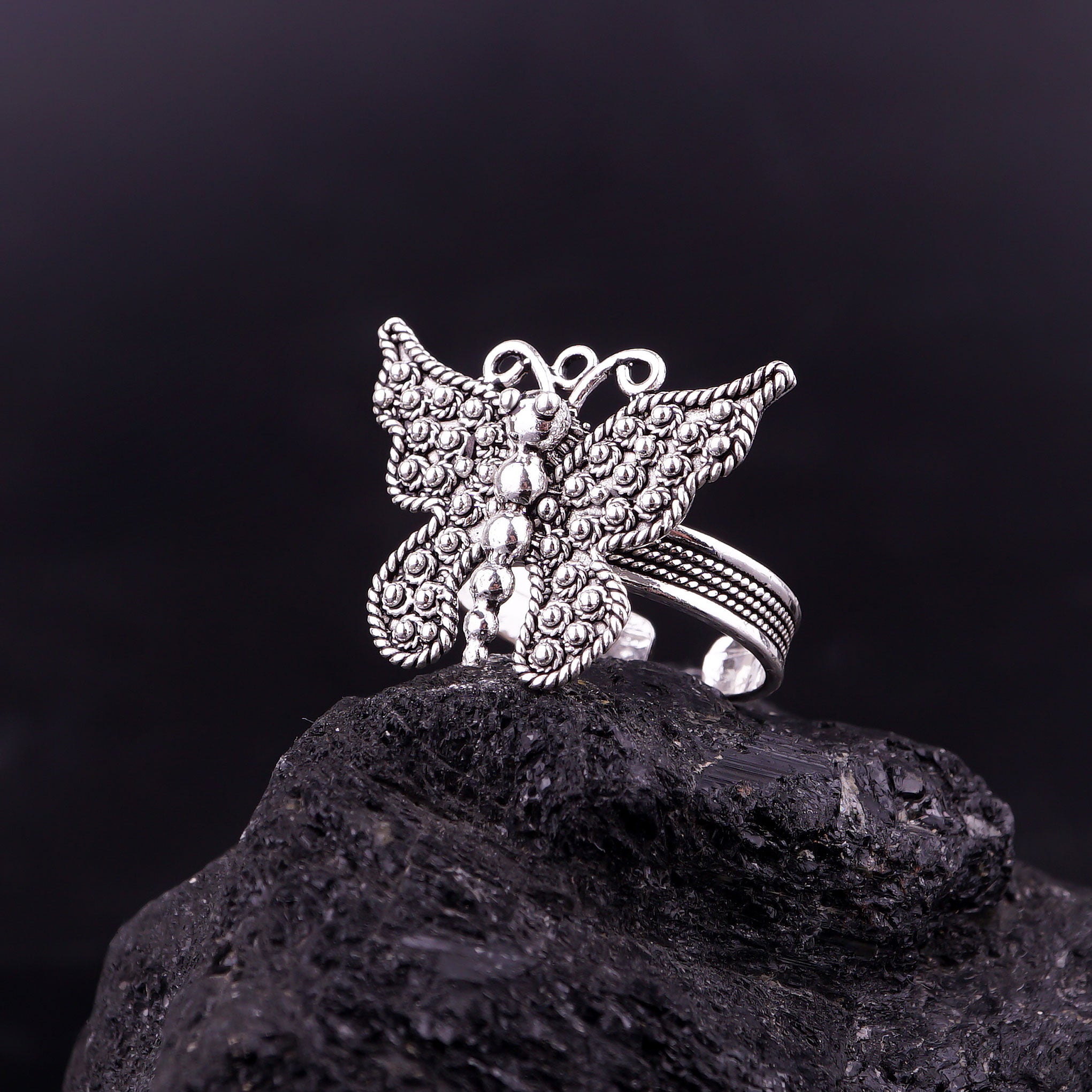 Butterfly Filigree Delicate Ring: Sterling Silver