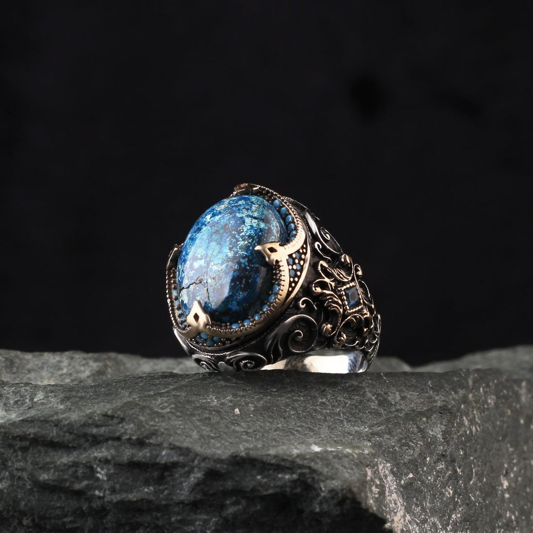 Real Azurite Stone Ring