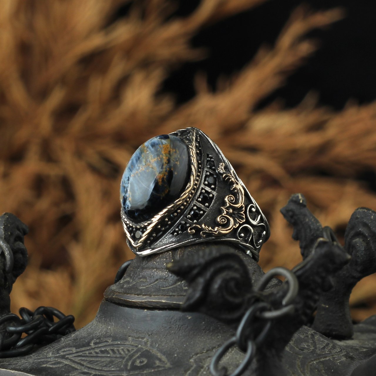 Natural Pietersite Ring