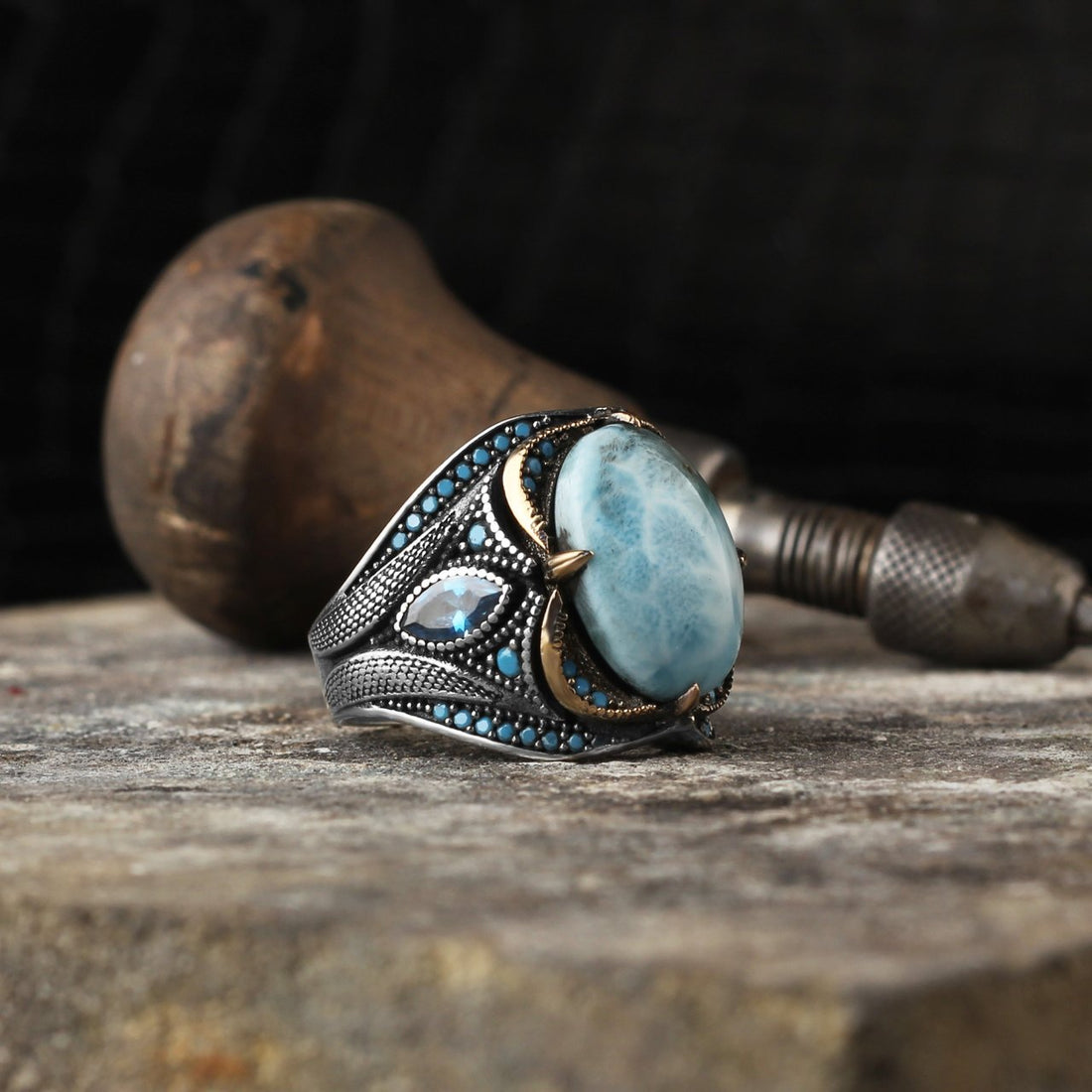 Natural Larimar Ring