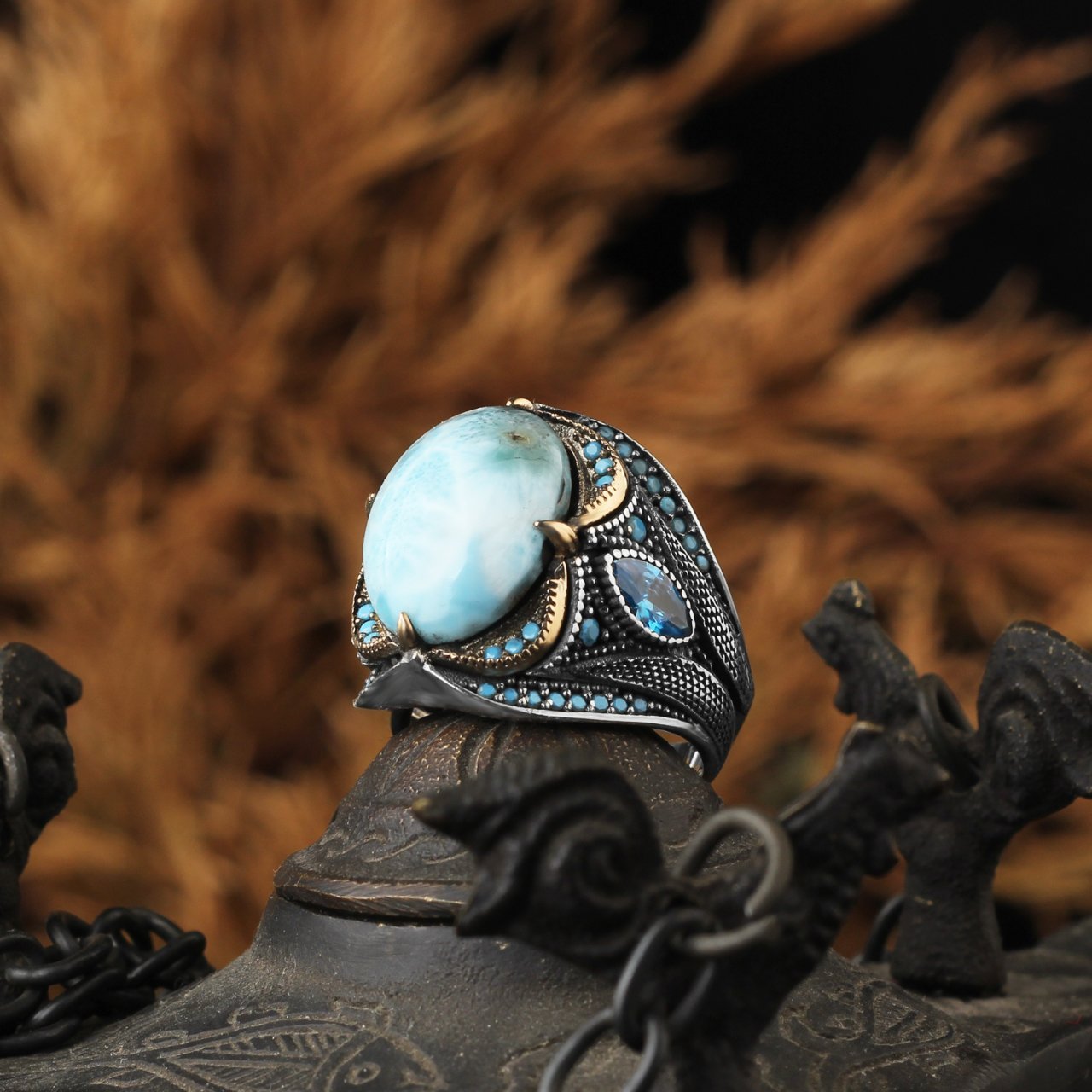 Natural Larimar Ring