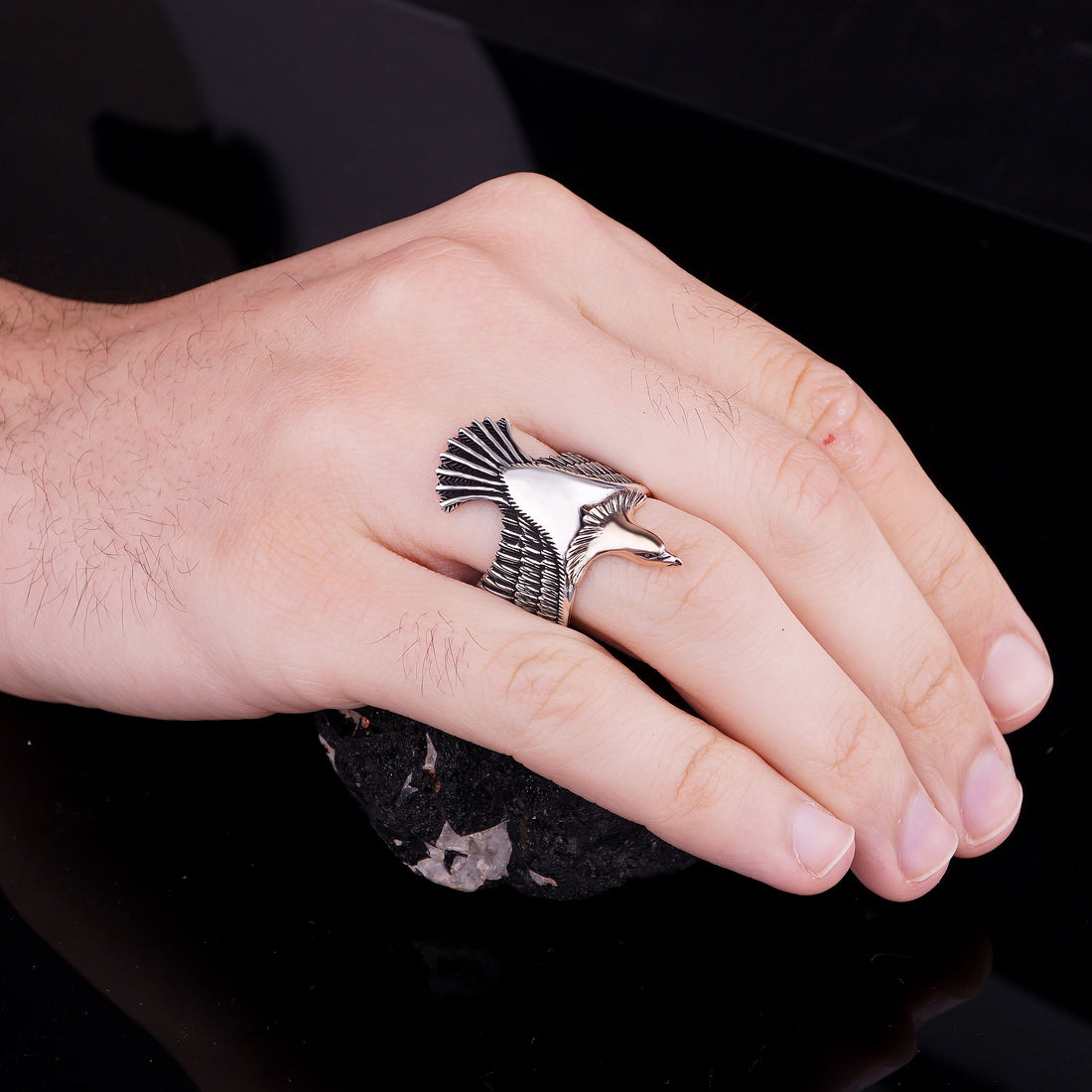 Eagle Shape Silver Men Ring