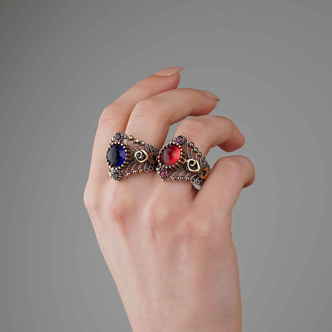 infinite Filigree Ring: Sterling Silver with Gemstones