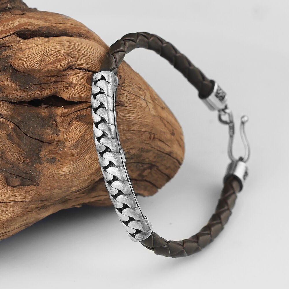 Chain Design Leather Bracelet