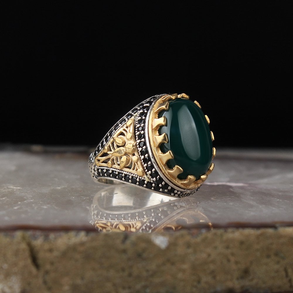 Fancy Green Agate Ring