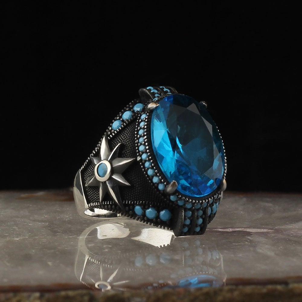 Blue North Star Ring