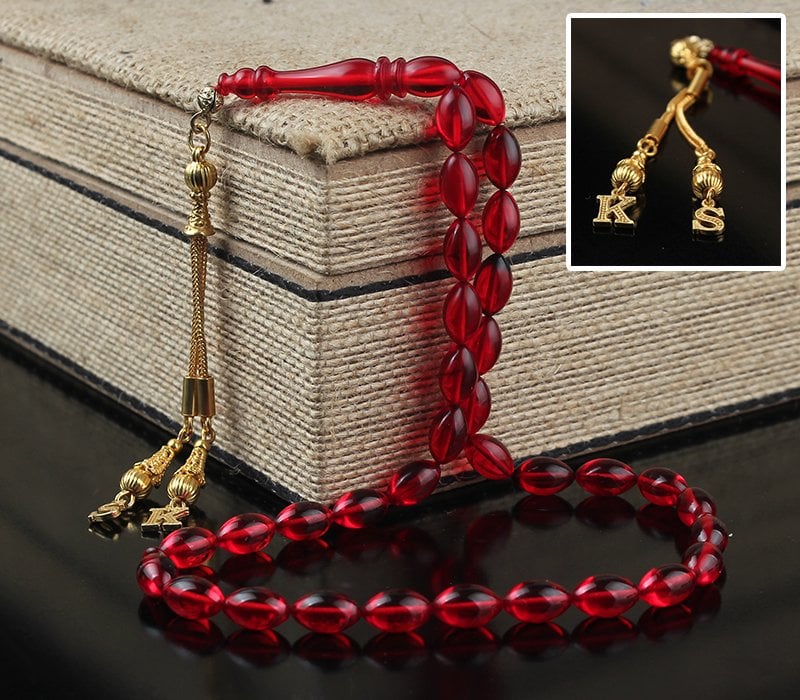 Personalized Red Amber Tasbih