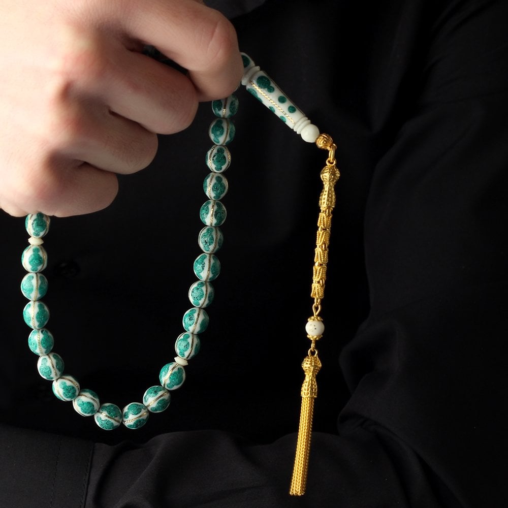 Camel Bone Tasbih with Enamel Work