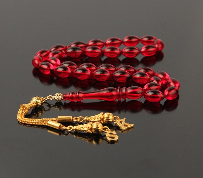 Personalized Red Amber Tasbih