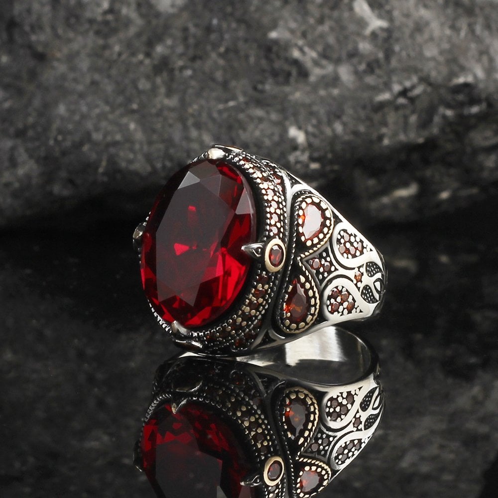 Garnet Crown Ring