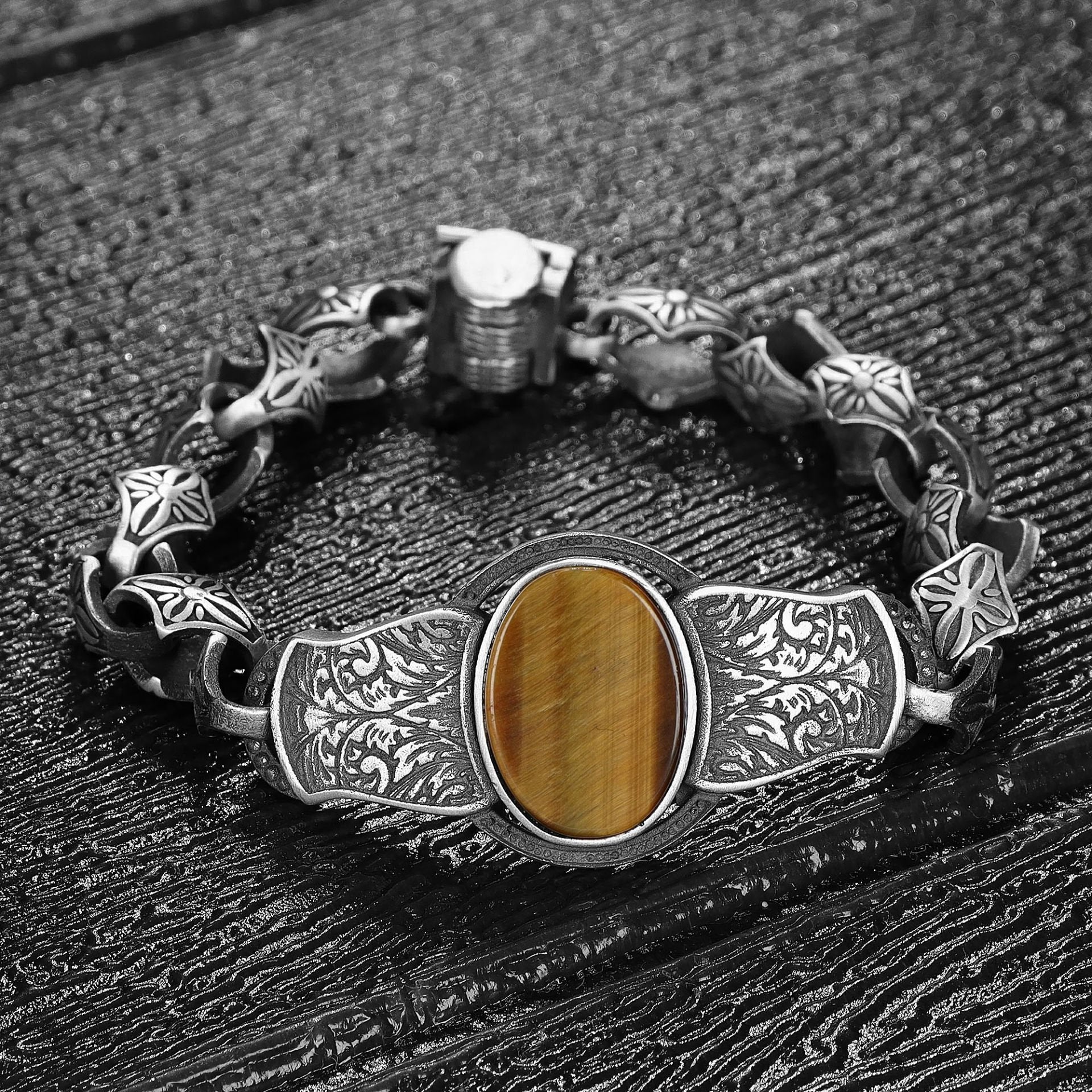 Heavy Bracelet with Tigers Eye