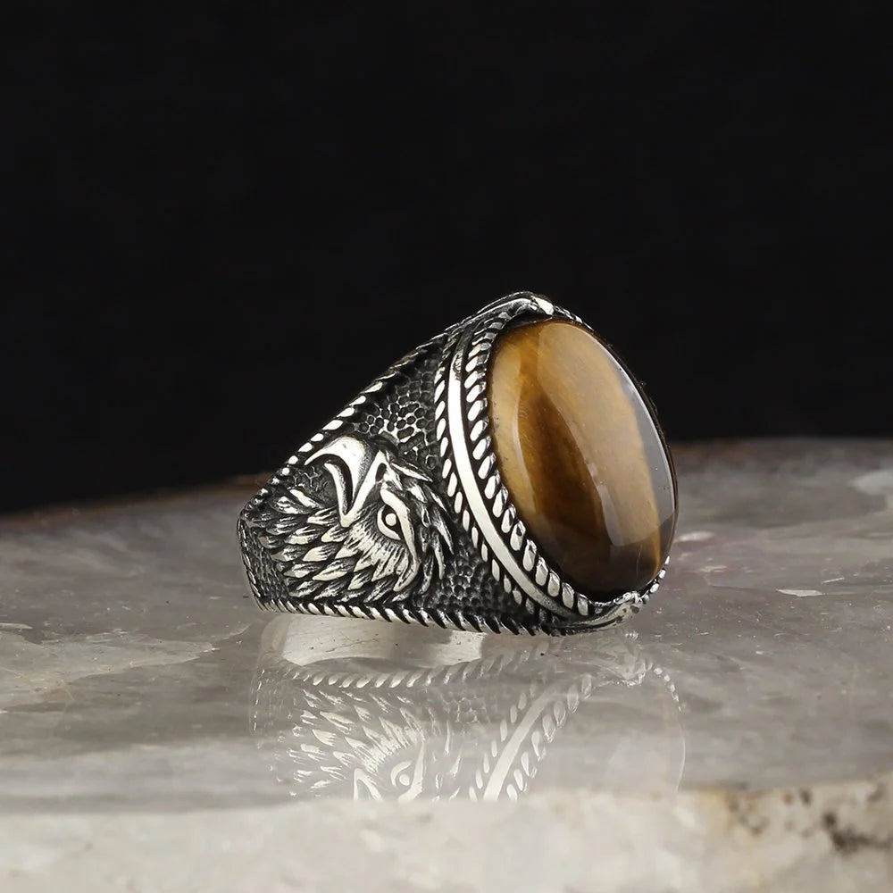 Falcon Ring with Tigers Eye