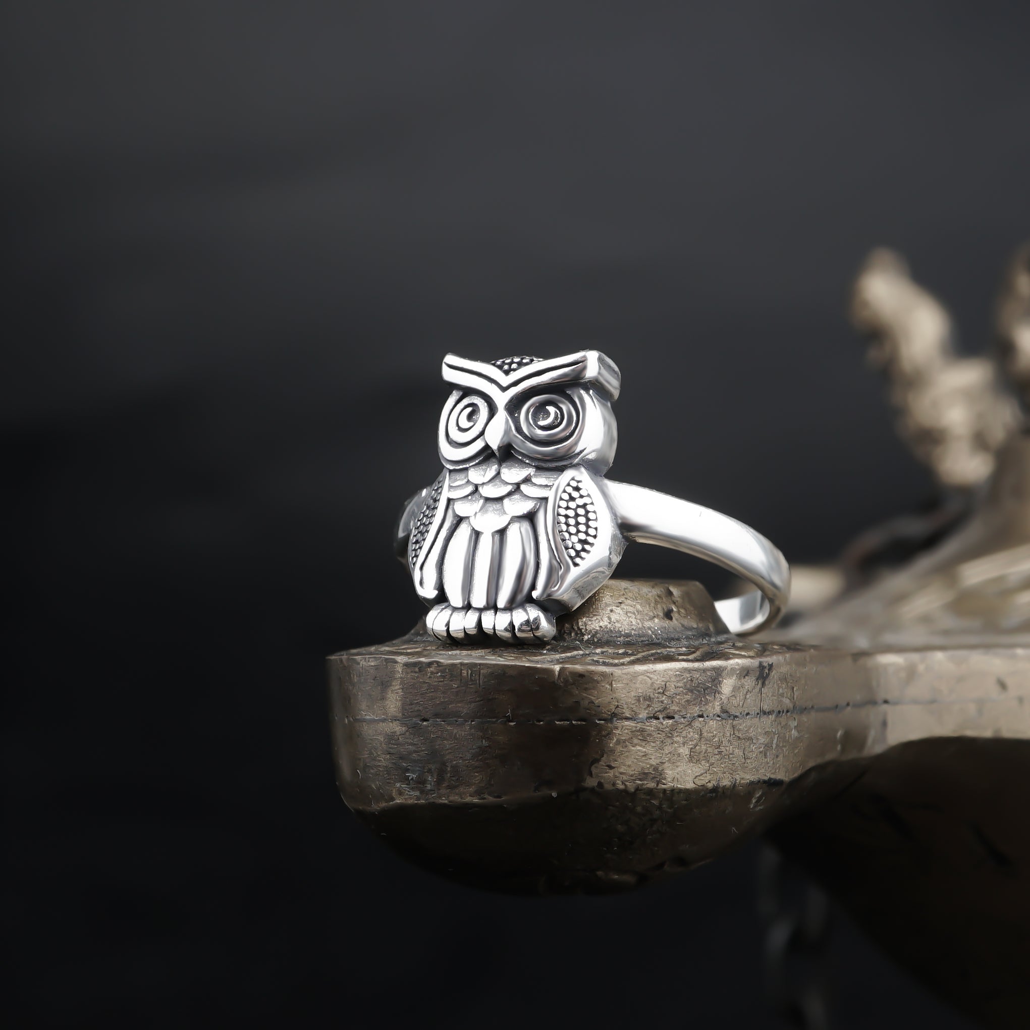 Sterling Silver Mini cute Owl Ring