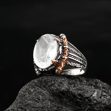 White Tourmaline Unique Ring