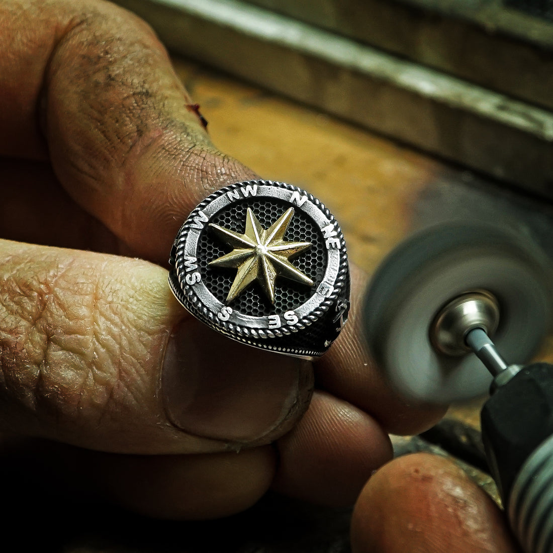 Anchor and Compass Ring