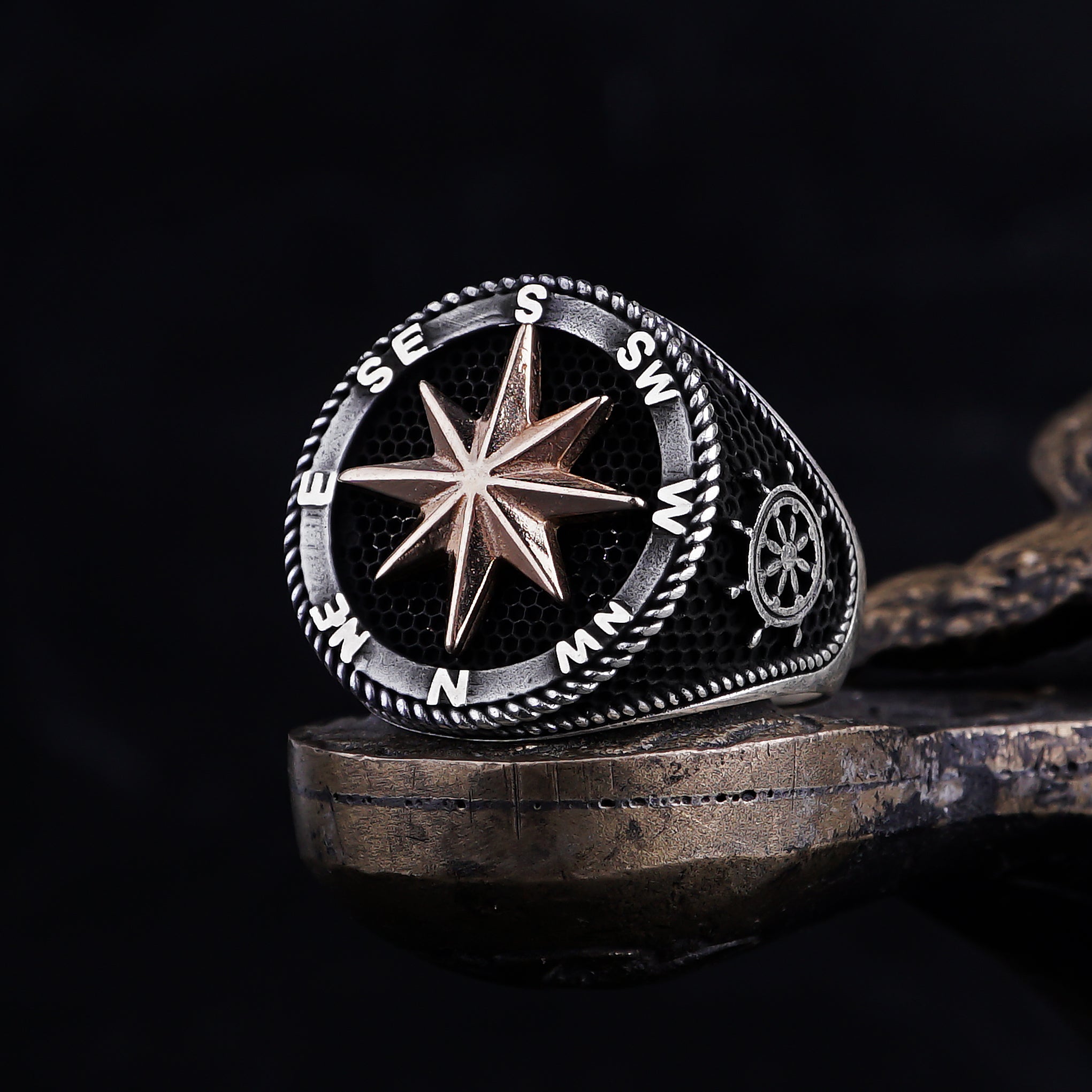 Anchor and Compass Ring