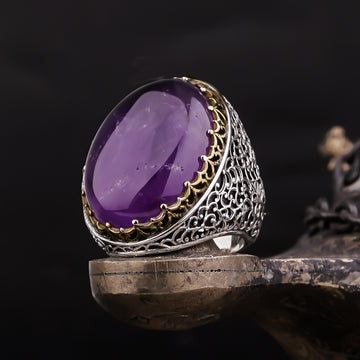 Huge Deep Purple Amethyst Ring