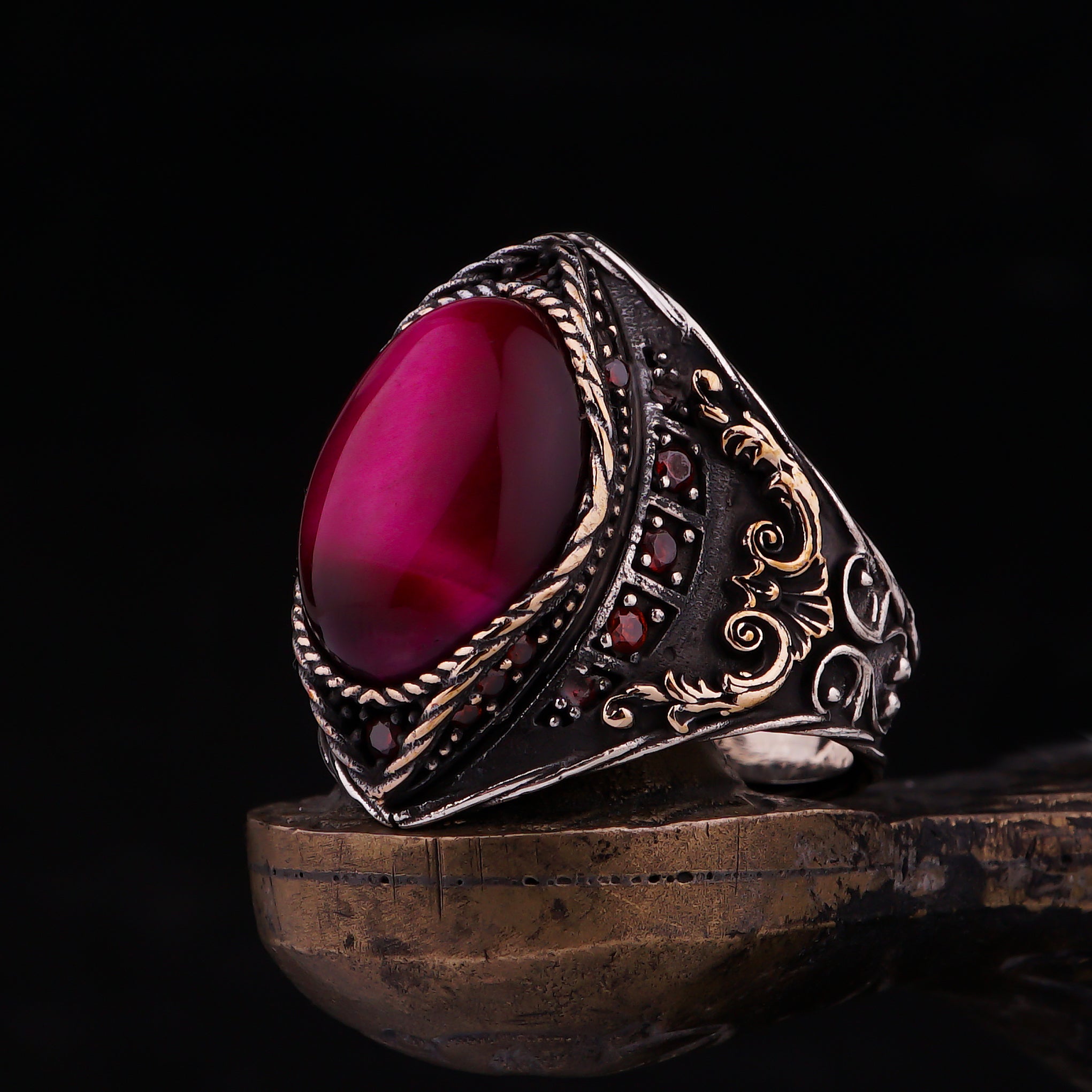 Red Tigers Eye Ring