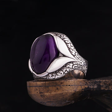 Mens Amethyst Ring