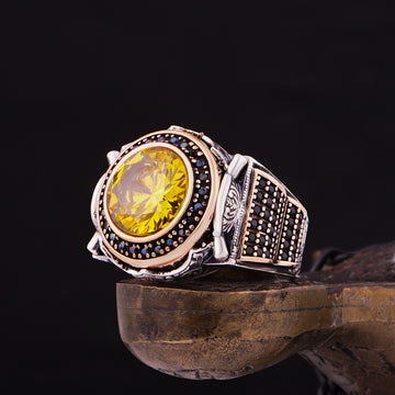 Round Citrine Ring