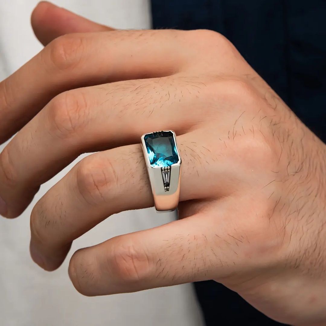 Highly Polished Blue Topaz Ring