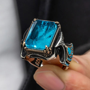 Blue Gemstone Ring for Men