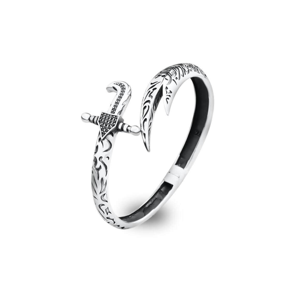 Sword Bangle Sterling Silver