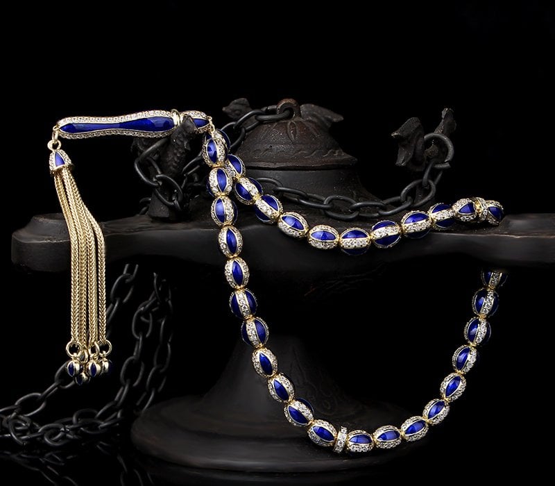 Deep Blue Enamel Tasbih