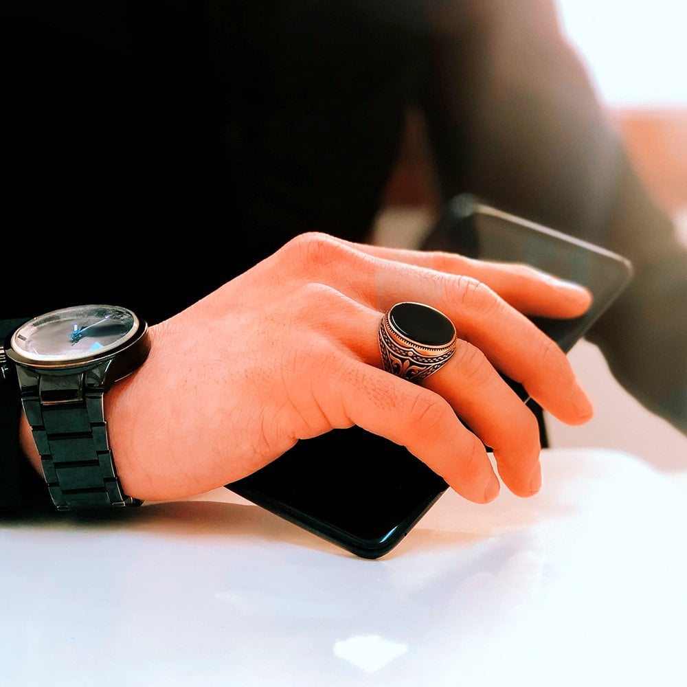 Sterling Silver Ring with Black Onyx