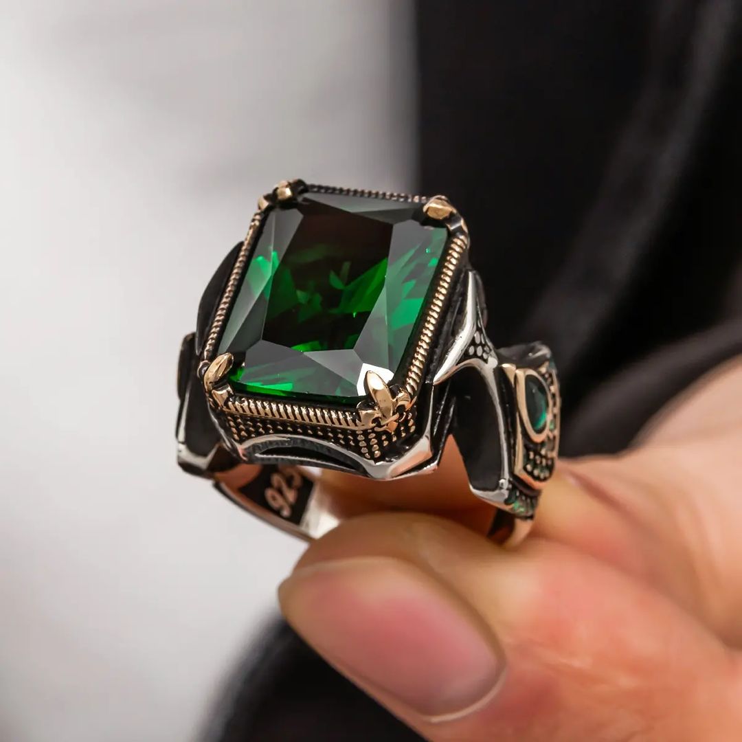 Green Cubic Zirconia Ring