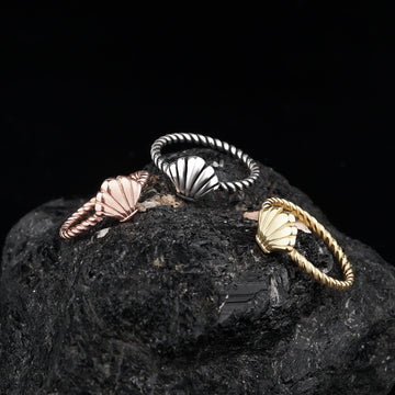 Elegant Seashell Ring: Sterling Silver