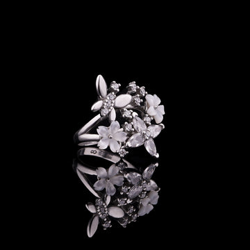 Roses Top 925 Silver Ring Beautiful