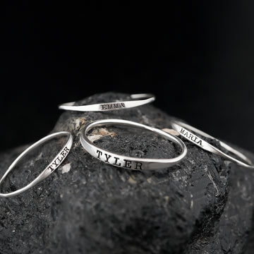 Custom Circle Sterling Silver Name Ring