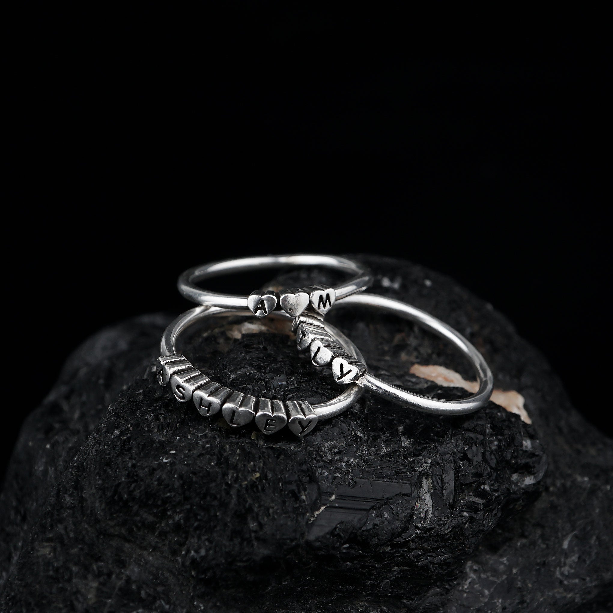 925 Silver Ring 3D Name Circle