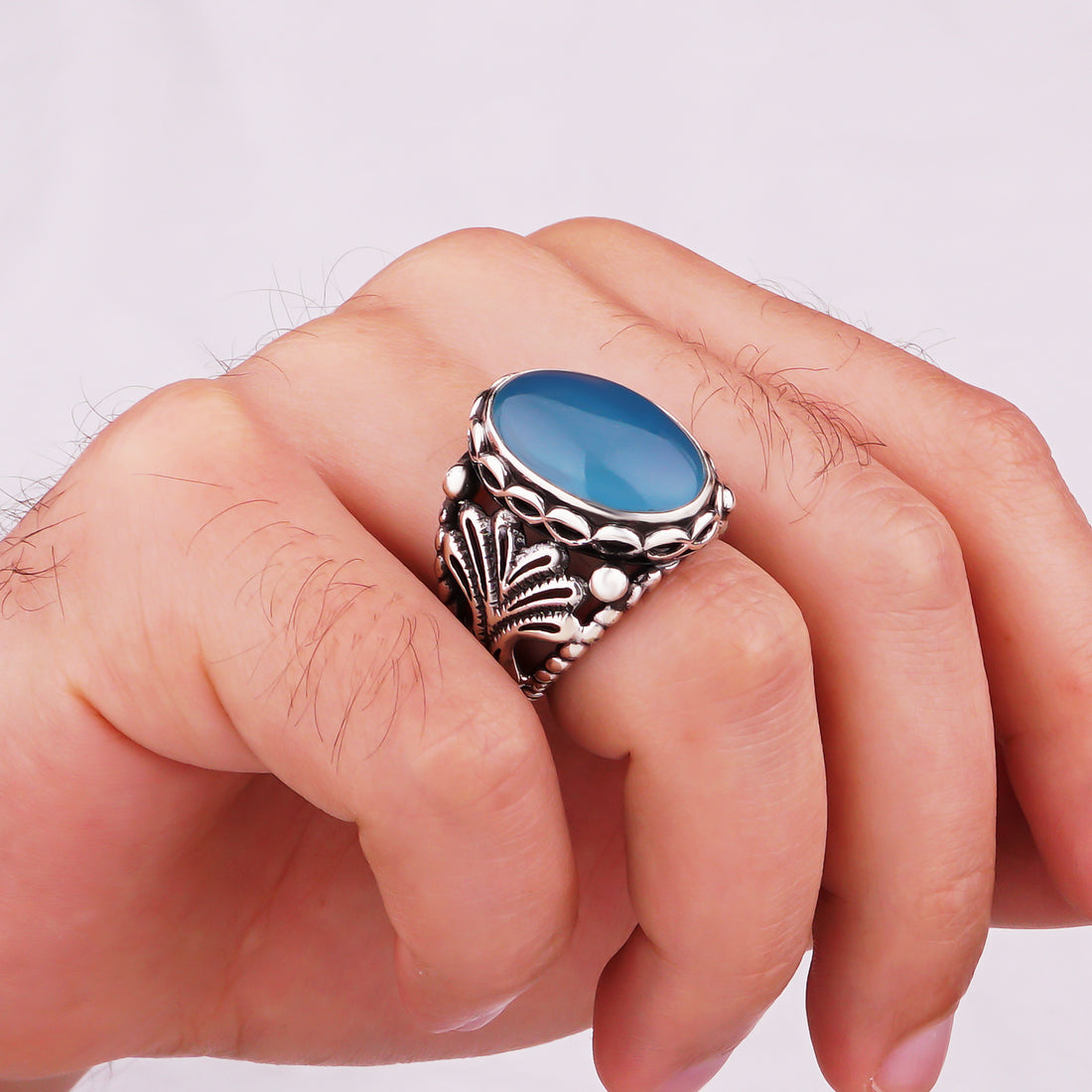 Chalcedony Stone 925 Silver Ring