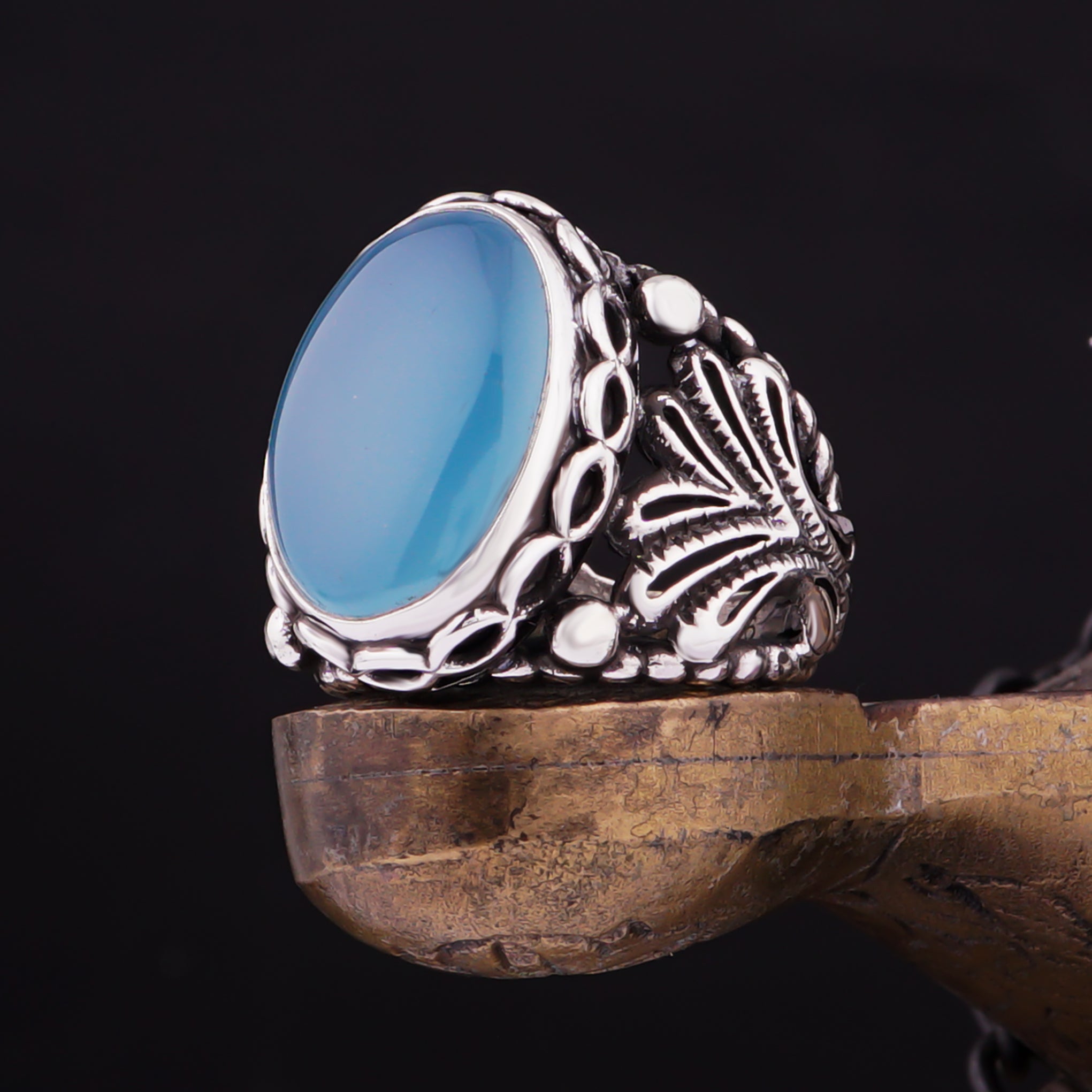 Chalcedony Stone 925 Silver Ring